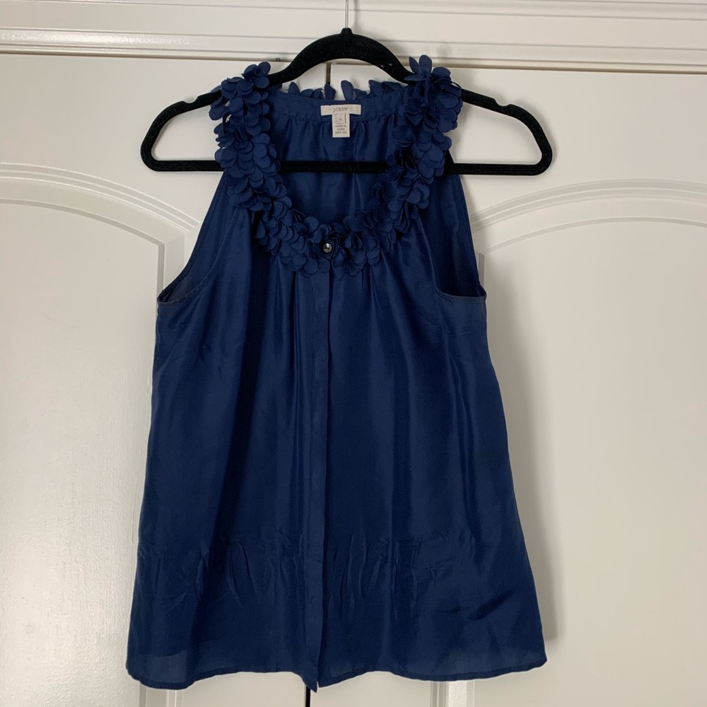 ❤️J Crew Blue Silk Halter Top Sz 6